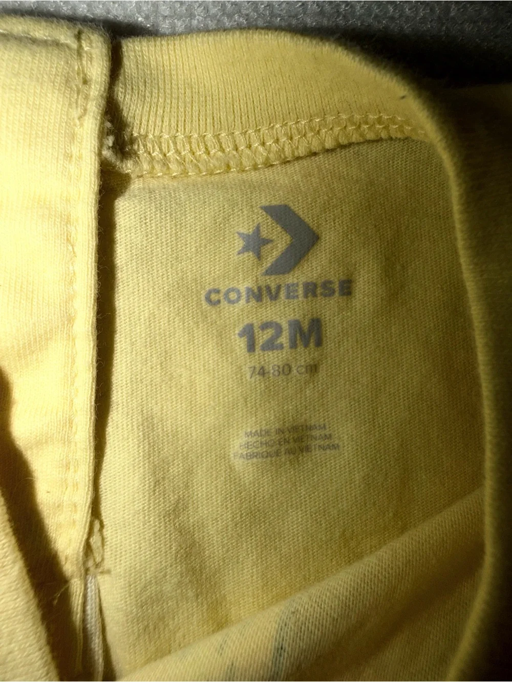 Converse Yellow Baby Romper with Pink Logo